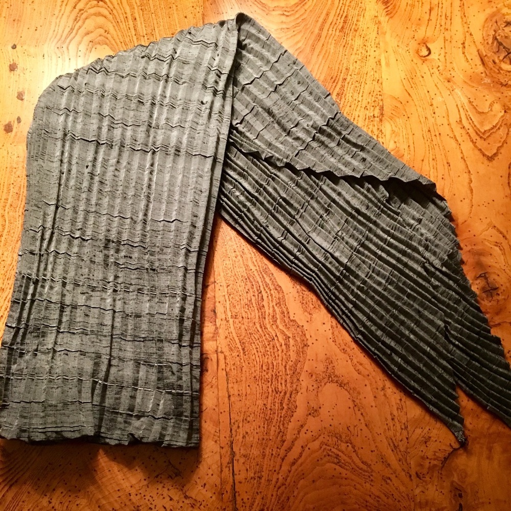 NWOT. Carolina Amato 100% Grey Silk Scarf- REDUCED PRICE